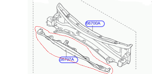 Nẹp dưới chân kính chắn gió Hyundai I10